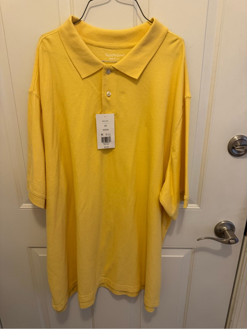 New Belk Saddlebred Men's Bright Yellow Polo Shirt 2X